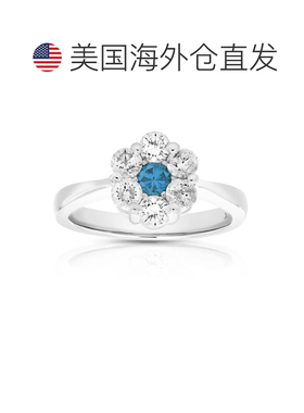 自营vir jewels1 cttw 蓝色和白色钻石订婚戒指 14K 白金 - 白色