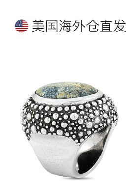 自营King Baby 银色和斑点绿松石串珠纹理戒指 多色 【美国奥莱】