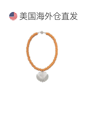 自营adorniaSilver Plated Oversized Shell Charm on a Wood Bea