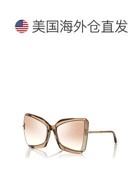 自营 Tom Ford蝴蝶全边太阳镜，闪亮的波尔多镜框和渐变波尔多镜F