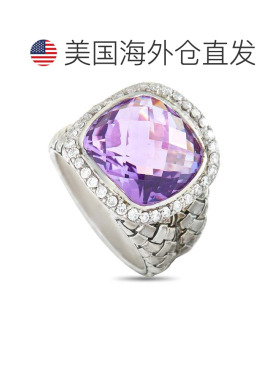 自营Scott Kay 纯银钻石和紫水晶圆顶戒指 - 多色 美国奥莱直发