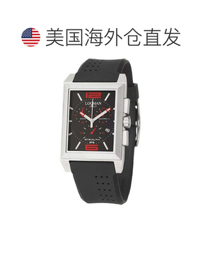 自营Locman Men's Sport Black Rectangle 50mm - black 美国奥莱