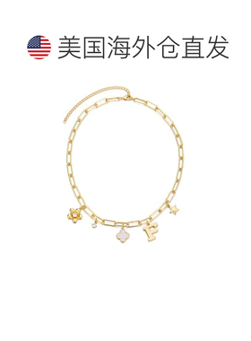 自营adornia14k Yellow Gold Plated Initial Chunky Charm Neckl