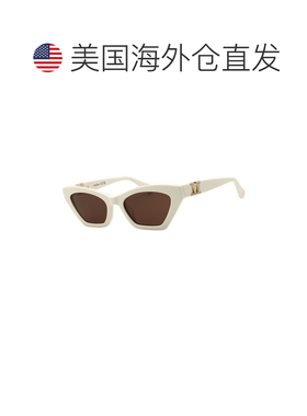 自营Max Mara女士MM0057 52mm太阳镜-白色 美国奥莱直发