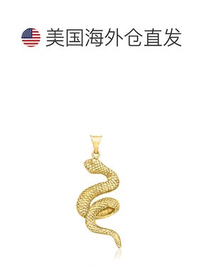 自营 Ross-Simons 意大利 18kt 黄金盘蛇吊坠 - 黄色 美国奥莱直