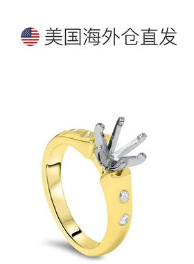 自营 pompeii3钻石半镶嵌大教堂订婚戒指 14K 戒托 - 14k 金 美国