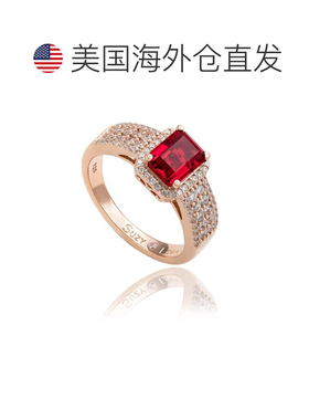 自营Suzy Levian White Sterling Silver Emerald-Cut white Cubi