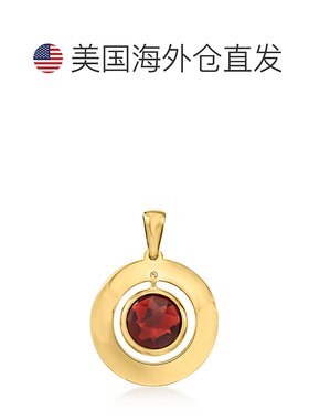 自营 Ross-Simons 红宝石圆盘吊坠 14 克拉黄金 - 红色 美国奥莱