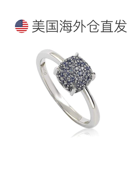 自营Suzy Levian 纯银蓝宝石和钻石口音密钉球顶戒指 - 蓝色 - 蓝