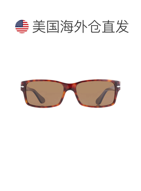自营Persol偏光棕色长方形男士太阳镜PO2803S 24-57 58 - multi