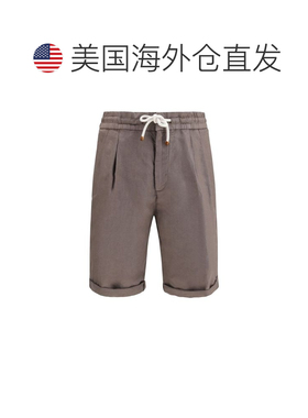自营Brunello Cucinelli Linen Bermuda Men's Shorts - brown 美