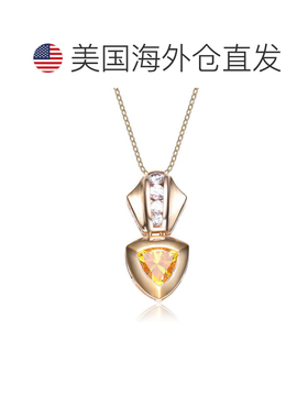 自营geneviveGv 纯银柠檬方晶锆石镀金吊坠 - 黄色 美国奥莱直发
