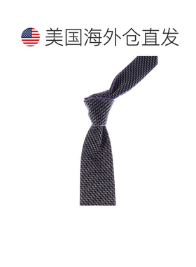 自营Canali紫色圆点/海军蓝双面丝绸领带-紫色 美国奥莱直发