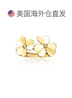自营Ross-Simons Italian 10kt Yellow Gold Flower Ring - yello