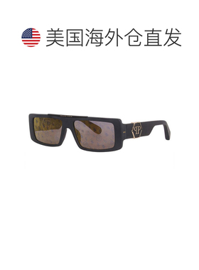 自营philipp pleinSPP003M 703L哑光黑色/带图案的金色镜子-哑光