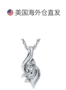 自营 pompeii31/5 克拉榄尖形绚丽钻石单石口音吊坠 14K 白金 - 1