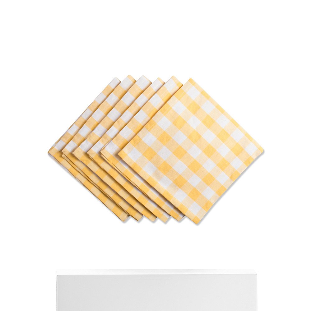 DII Checkers Tabletop Napkin (Set of 6) - yellow 【美国奥莱 - 图3