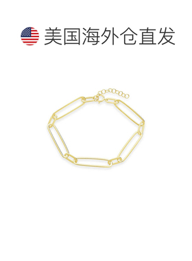 自营sterling forever925 纯银抛光大链节手链 - 金色 美国奥莱直