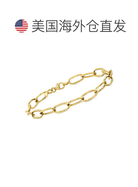 自营Ross-simons意大利14kt黄金回形针链接手链-8 in 美国奥莱直