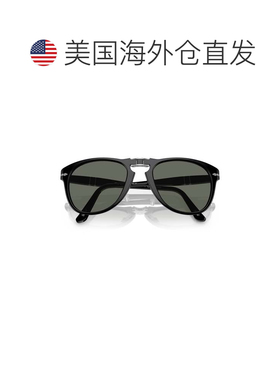 自营persol0po0714 Rounded Black Acetate Sunglasses with Keyh