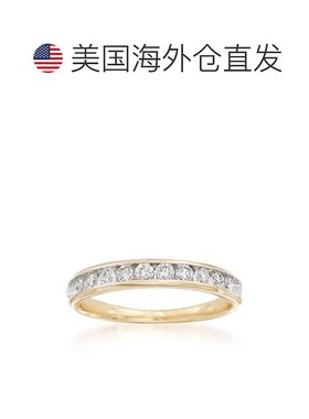 自营 Ross-Simons 14 克拉黄金钻石结婚戒指 - 白色 美国奥莱直发