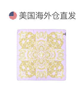 自营Versace Barocco印花真丝围巾-紫色 美国奥莱直发