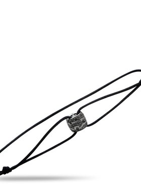 自营Georg Jensen Fusion 银色和黑色钻石吊坠绳手链 - 多色 【美