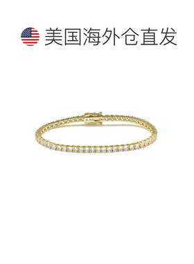 自营Suzy Levian 方晶锆石黄金纯银 7 英寸网球手链 - 黄色 美国