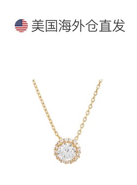 自营 Adornia Swarovski Crystal Halo Necklace  gold yellow 美