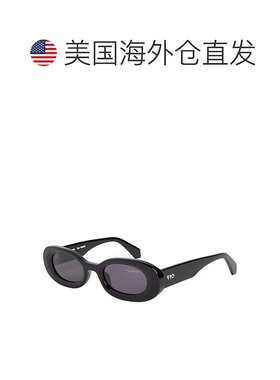 自营 off-white米白色太阳镜椭圆形全边，黑色镜架和深灰色镜片Oe