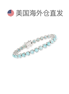 自营925 纯银 Ross-Simons 5 毫米 Larimar 网球手链 - 8 英寸 美