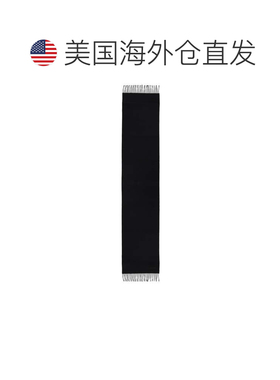 自营zegna流苏边羊绒围巾-黑色 美国奥莱直发