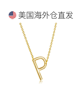 自营 simona纯银侧面初始项链 - 镀金 - p 美国奥莱直发配饰礼物