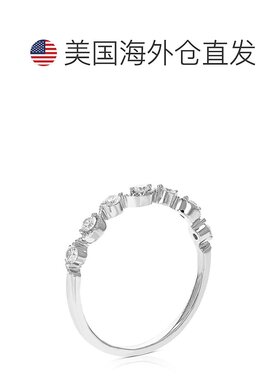 自营 vir jewels1/4 克拉 7 颗圆形实验室培育钻石结婚戒指 .925