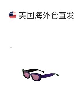 自营Karl Lagerfeld女式50毫米紫色太阳镜-黑底紫金属镜 美国奥莱
