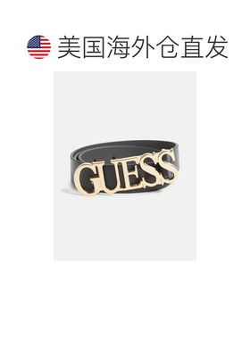 自营 guess玛丽安娜字母带-黑色蛇皮 美国奥莱直发休闲商务腰带
