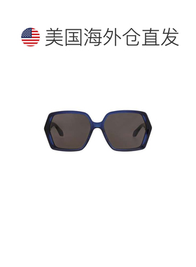 自营alaia方形镜框回收醋酸纤维太阳眼镜-蓝色灰色 美国奥莱直发