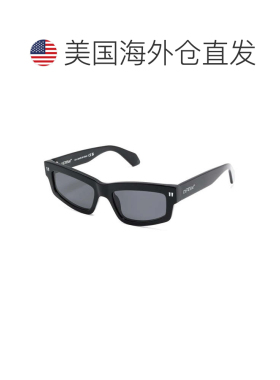自营off-white米白色矩形全边太阳镜，黑框，深灰色镜片Oeri135Mi