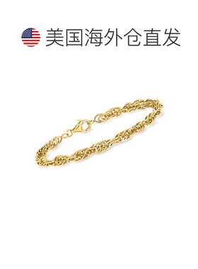自营Ross-Simons 18kt Gold Over Sterling Rope-Chain Bracelet