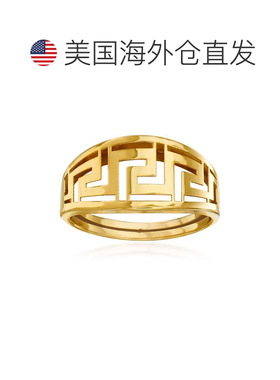自营Ross-Simons 意大利 14kt 黄金希腊钥匙圈 - 黄色 美国奥莱直