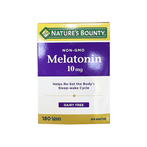 加拿大直邮Nature’s Bounty/自然之宝褪黑素10mg 180片睡眠 - 图0