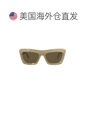 自营bottega veneta方形框再生醋酸盐太阳镜-棕色棕色棕色 美国奥
