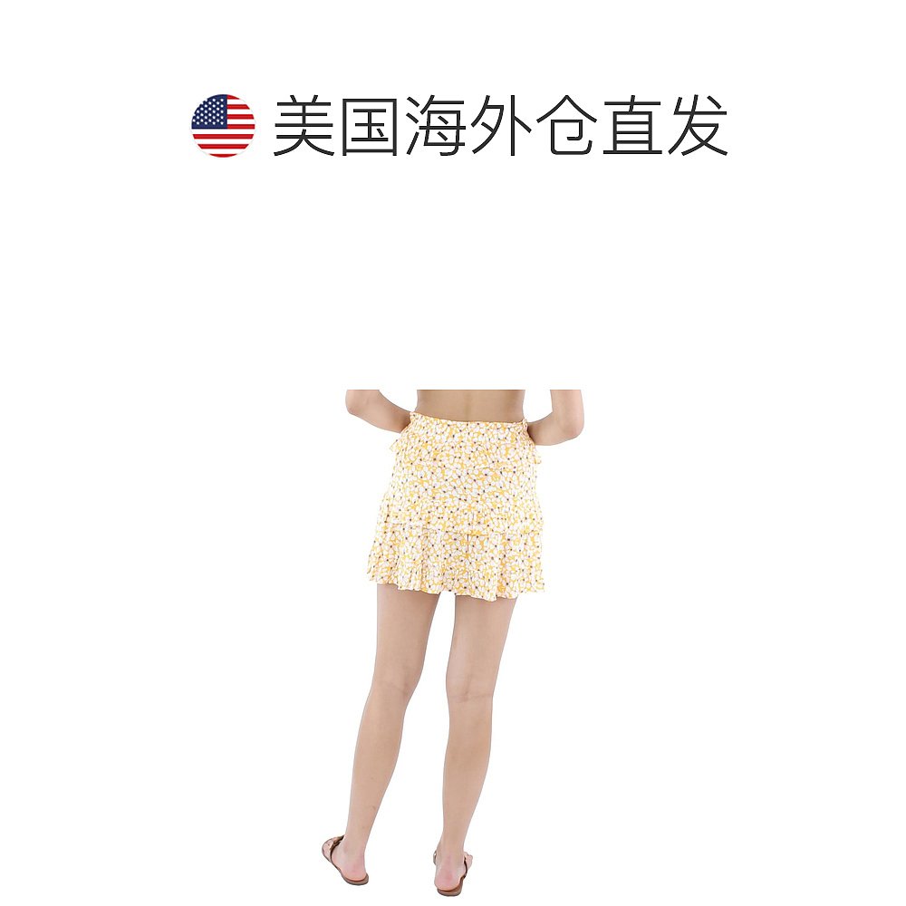 sadie& sageLil Dandy Womens Floral Short Mini Skirt- yello-图1