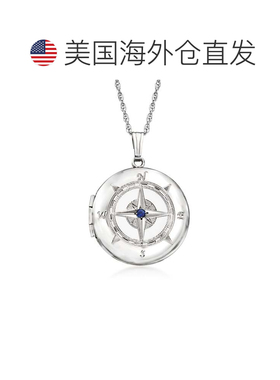 自营ross-simonsRoss Simons纯银指南针吊坠项链，蓝宝石风格-18