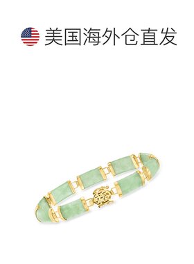 自营 Ross-Simons 14 克拉黄金绿色翡翠手链 8.25 英寸 美国奥莱