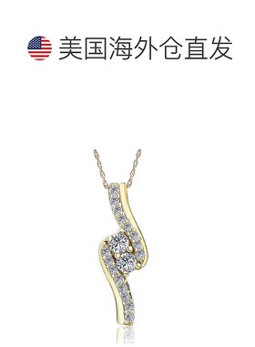 自营 pompeii33/4 克拉 TDW 钻石 Forever Us 双石吊坠项链（白金