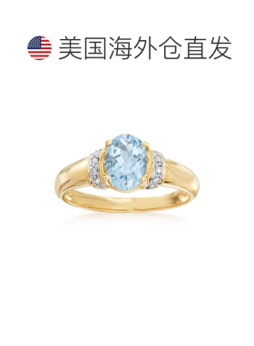 自营 ross-simons14 克拉黄金罗斯-西蒙斯海蓝宝石戒指与钻石口音