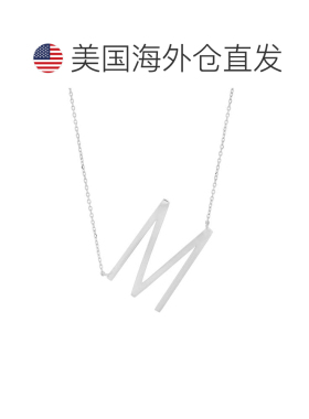 自营max + stone10k实心白色金色大侧面大写字母首字母，带可延伸