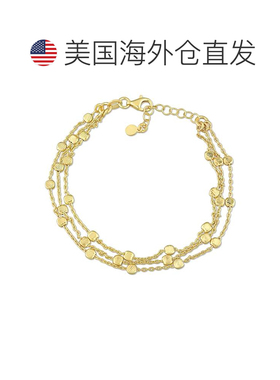 自营mimi & max18k 镀金纯银多股链式手链，7.5 英寸 - 黄色 美国