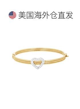 自营vir jewels1/5 cttw 钻石手镯手链 纯银电缆上镀黄金 黄色 美